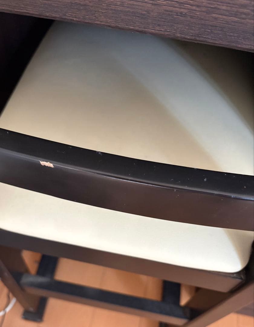 ダークブラウン ドレッサー・鏡台 引き出し付き 板文家具 ドレッサー