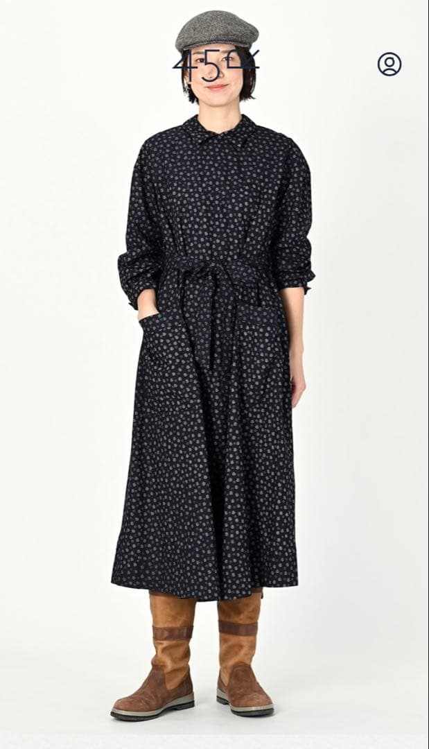 お値下げ！45R もこもこ花プリントのドレス 未使用