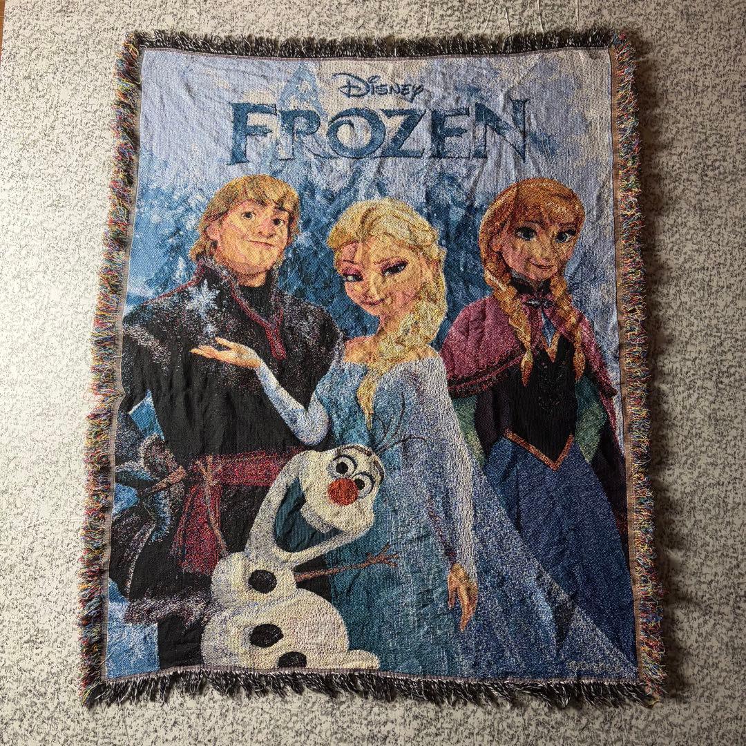 アナと雪の女王 ディズニー　フリンジ付きラグ　アナ雪　タペストリー　カーペット