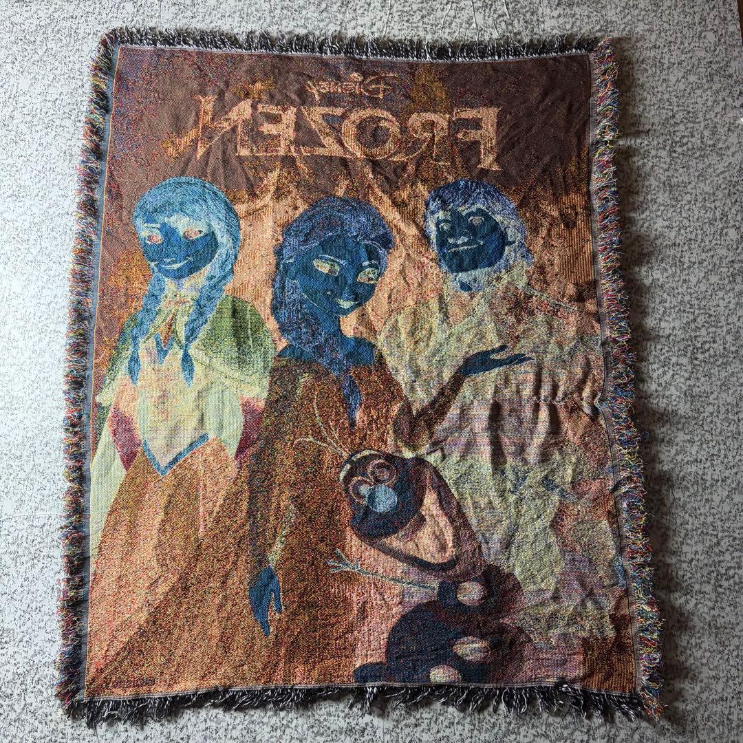 アナと雪の女王 ディズニー　フリンジ付きラグ　アナ雪　タペストリー　カーペット