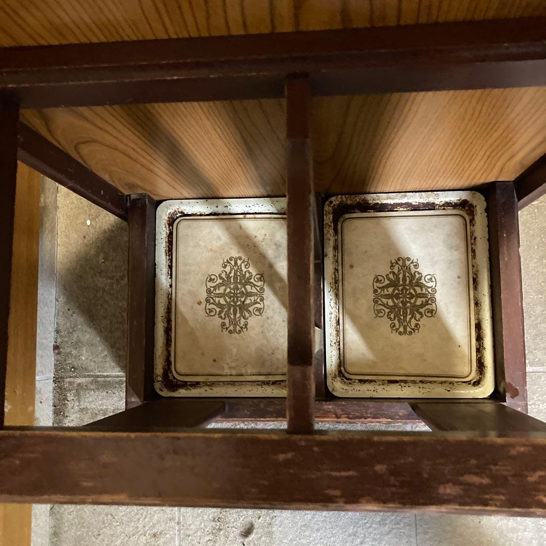 木製傘立て ミラー付き 昭和レトロ