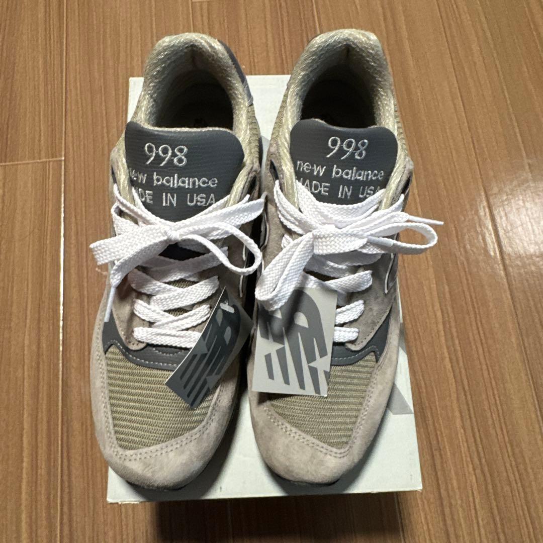 新品タグ付きNew Balance 998 27センチ、スニーカー グレー