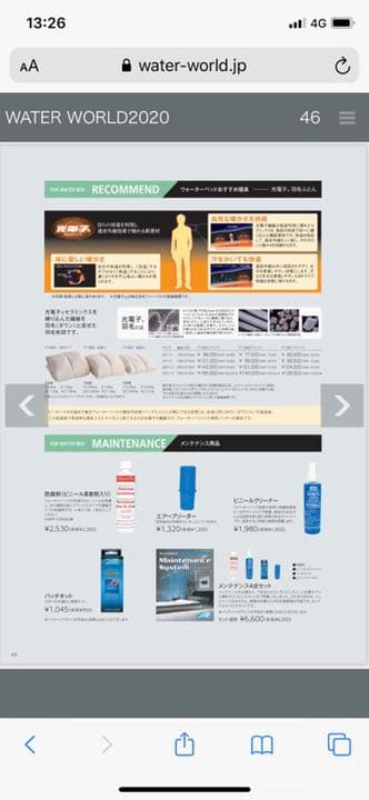 【格安】ウォーターワールド社製ウォーターベッド