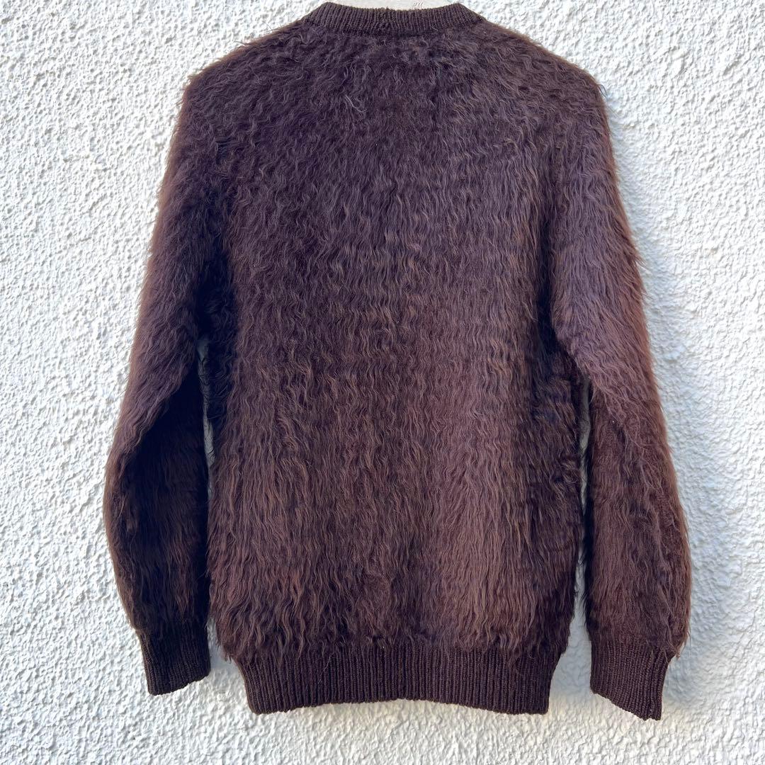 60s70s シャギーモヘアカーディガン　vintage 毛足長　ジッパー