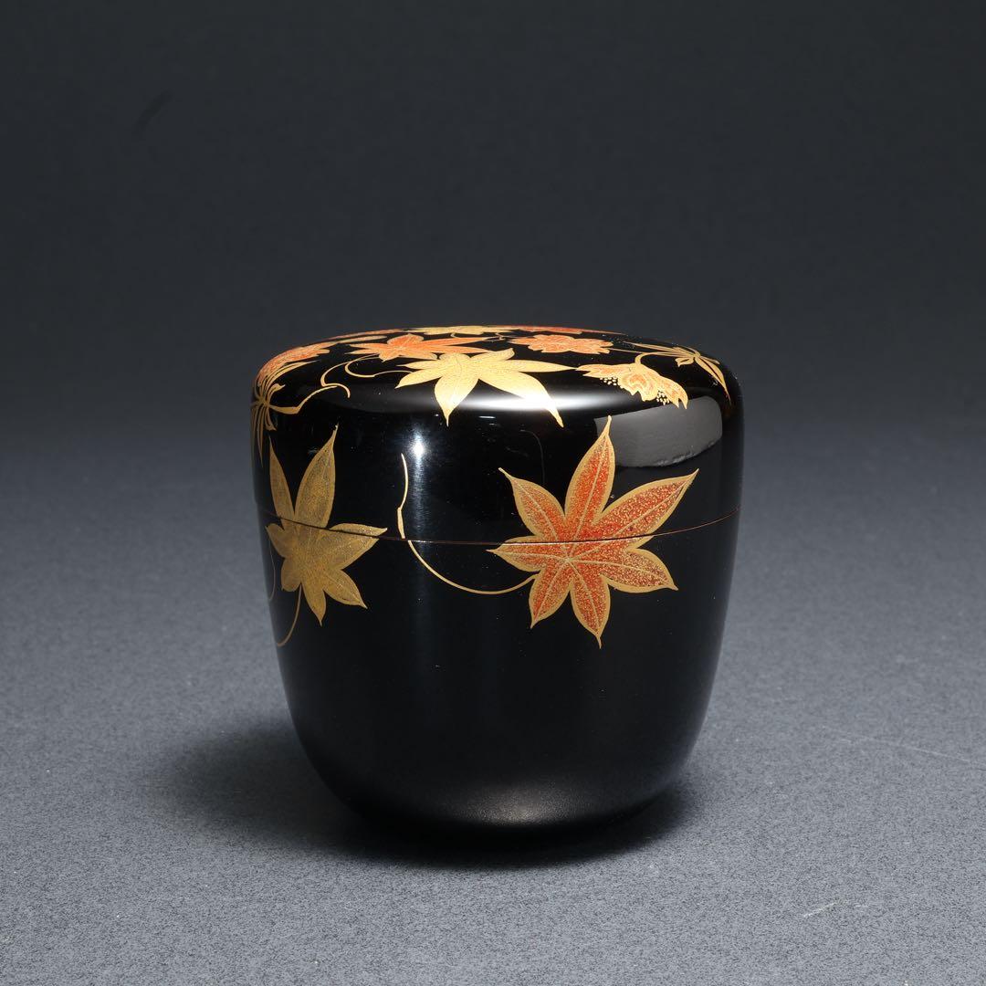 中棗　雲錦蒔絵　桜と紅葉　表完　共箱　R1685