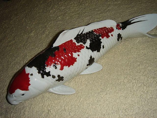 有田焼 錦鯉 置物 昭和 大正３色 勝山 陶器 ニシキゴイ 鯉 祝 コイ 縁起物