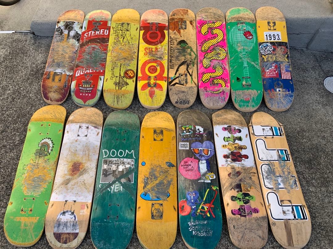 スケートボード　廃デッキ15枚セット