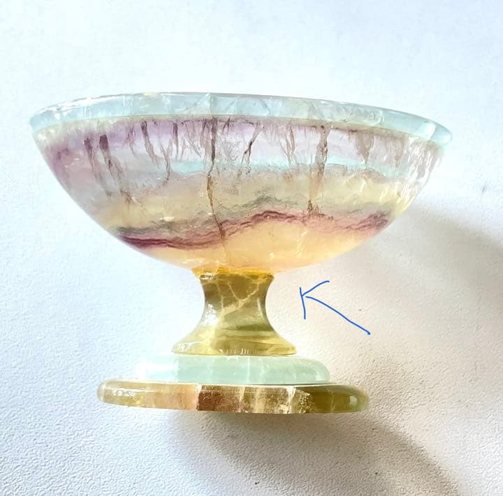 天然石　フローライト　脚つき皿