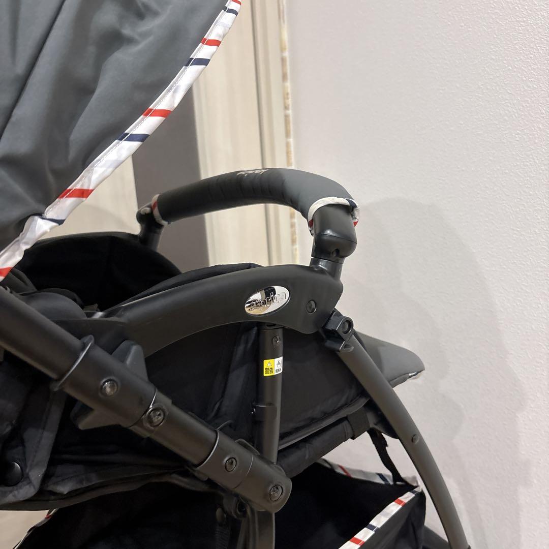 Aprica ベビーカー　ラクーナエアー　両対面式　グレー　ストライプ　軽量
