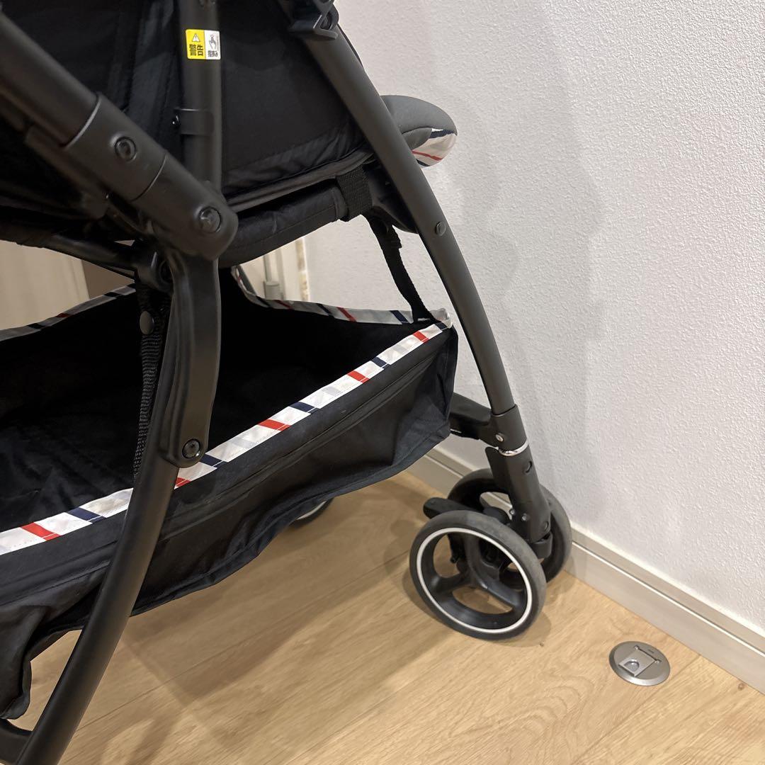 Aprica ベビーカー　ラクーナエアー　両対面式　グレー　ストライプ　軽量