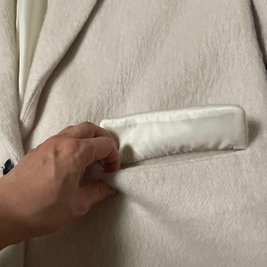 あき　ジョゼムーン　シャギージャケットコート　ホワイト　38