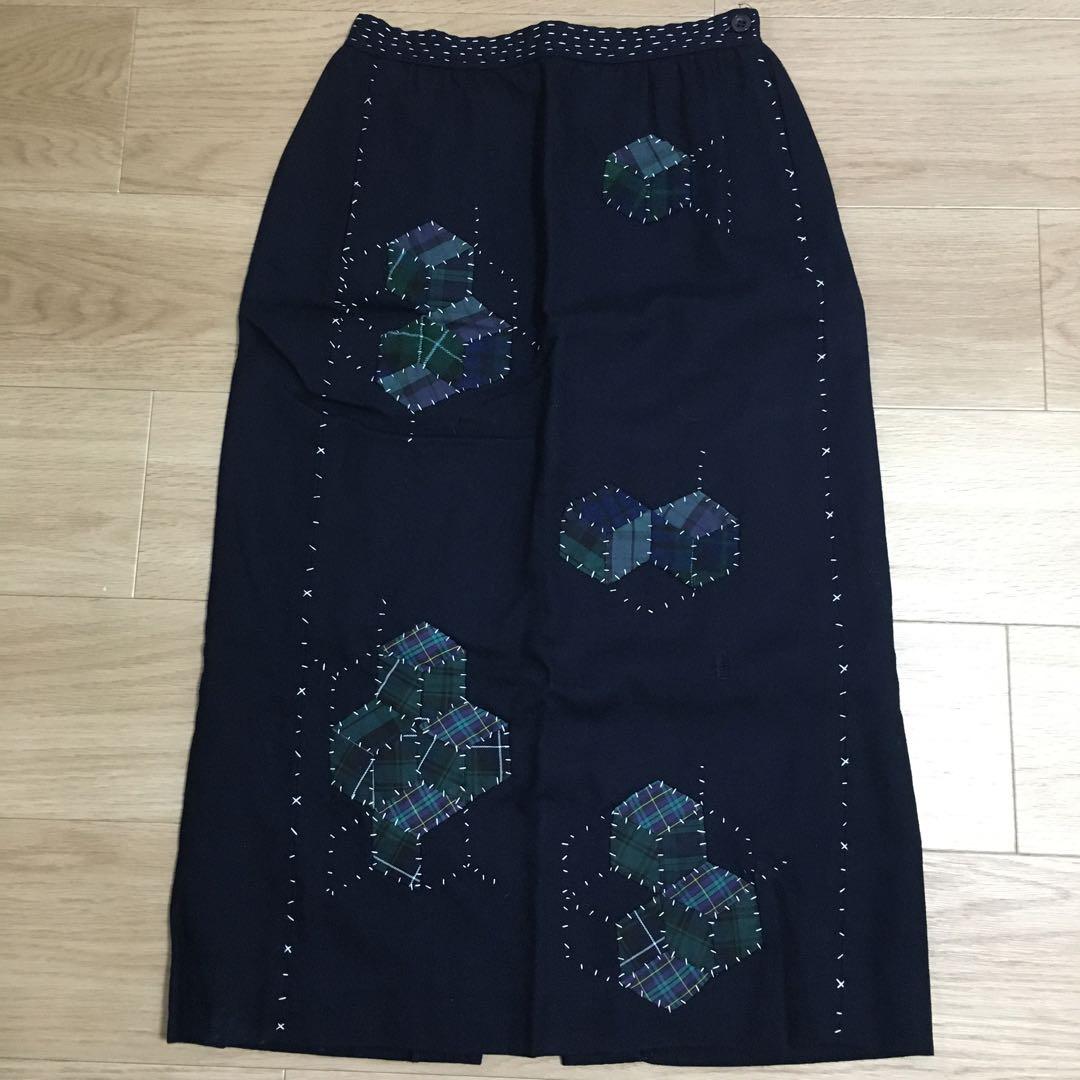 パッチワーク手縫いのスカート