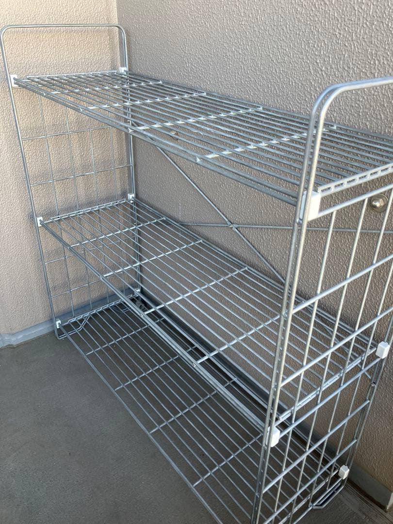 【最終値下】無印良品　溶融亜鉛ガーデンシェルフ・３段組立て式