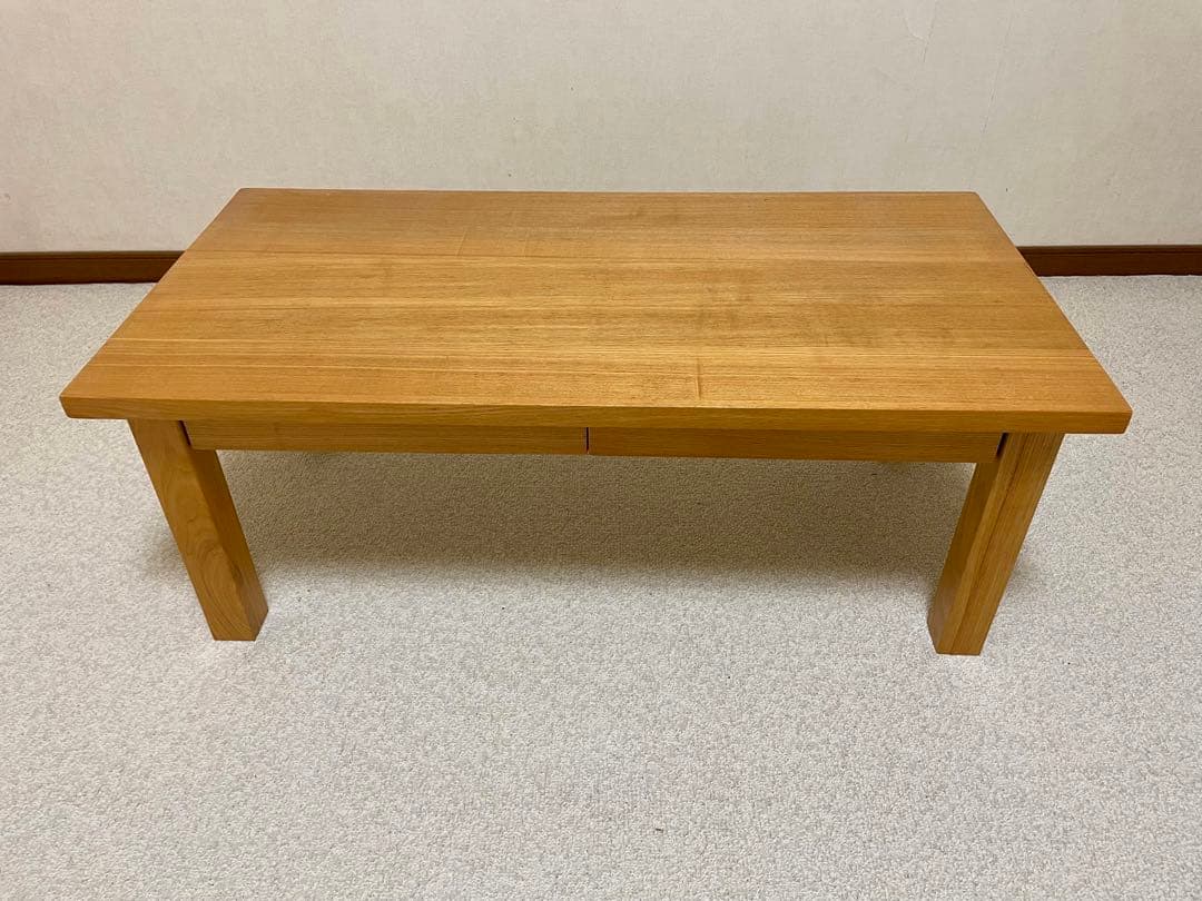 ローテーブル 無印良品タモ材木製テーブル 天然木 ナチュラル