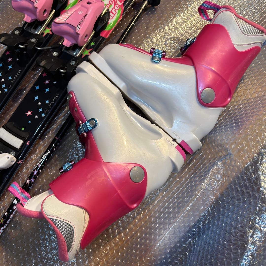 女の子　ジュニアスキーセット　ピュアコンシャス 110cm20cm ストック付