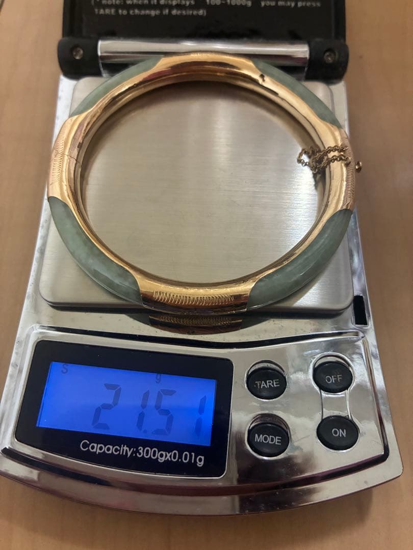 14kジェイドバングル、ブレスレット