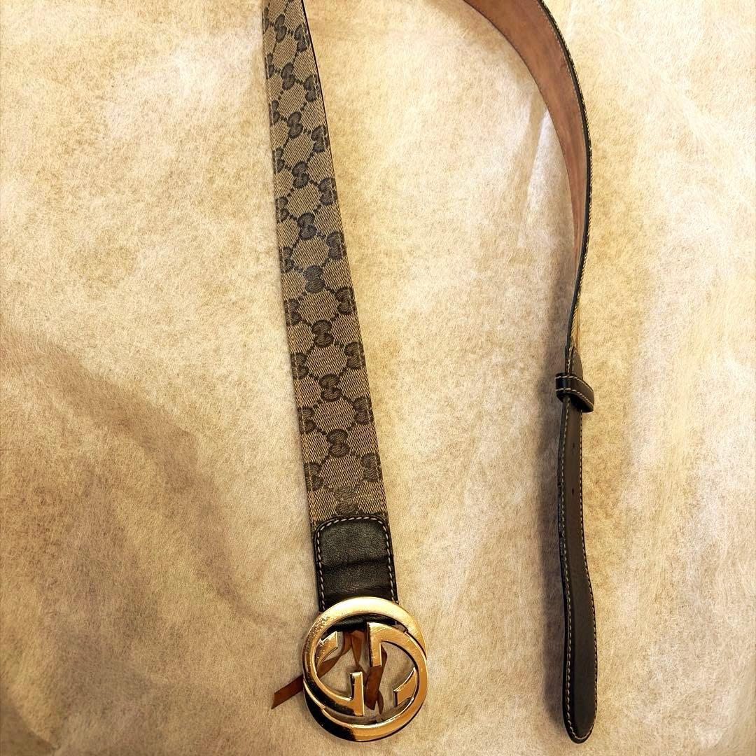 【りょま】GUCCI グッチ ベルト インターロッキング GGスプリーム
