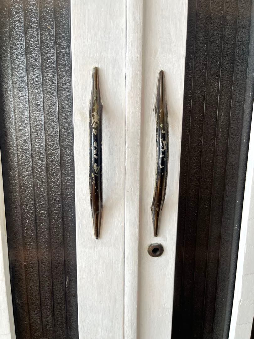 ヴィンテージ　木製キャビネット　ガラス扉