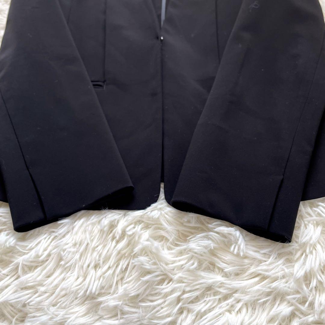 グリーンレーベルリラクシング手洗い可能ショールラペル パンツスーツブラック