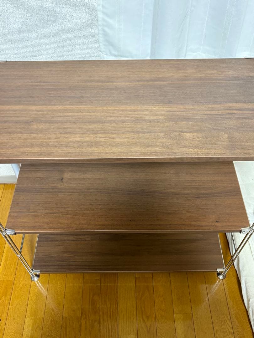 無印良品　ステンレスユニットシェルフ　ウォールナット材棚セット　ワイド　小