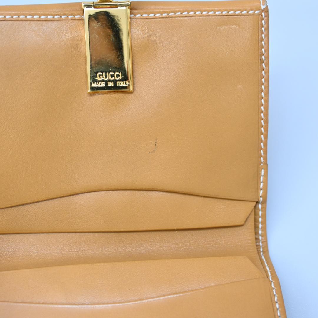 ■ 48348★年 グッチ マイクロGG 2つ折財布 オールドグッチ ベージュ*