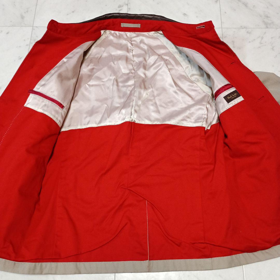 Paul Smith ポールスミス コットンジャケット L レザー　異素材切替