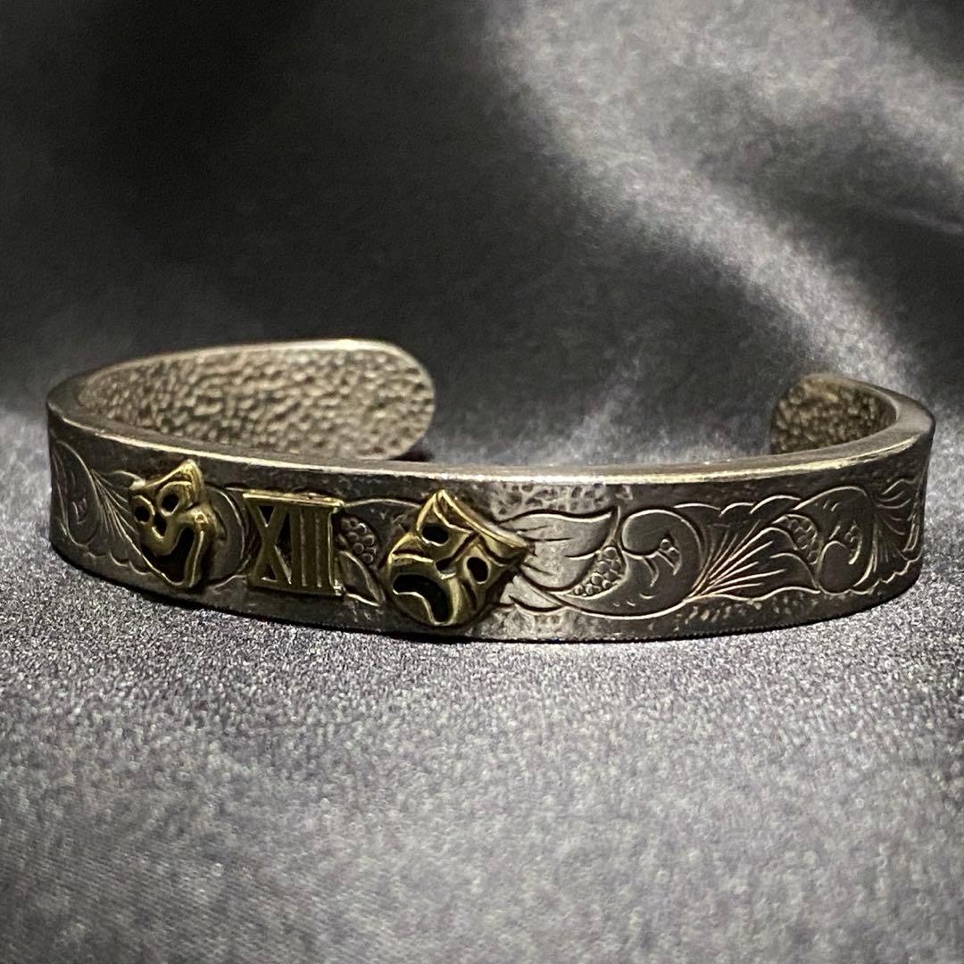 galcia シルバー 2フェイス クロス バングル ブレスレット