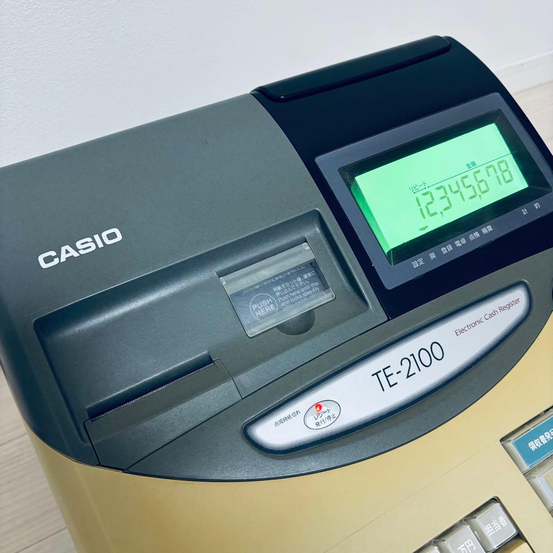 CASIO TE-2100 電子レジスター 鍵付き 取扱説明書あり 現状品