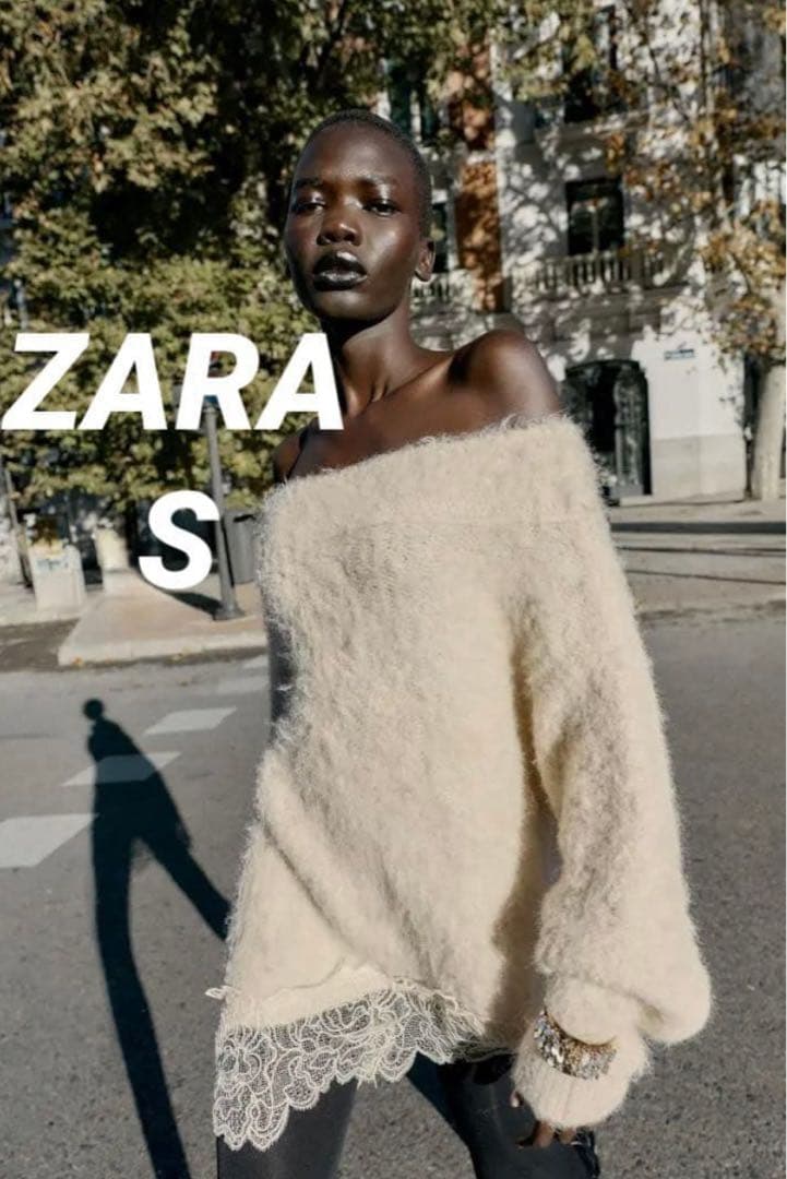 ZARA レースコンビニットセーター Sサイズ