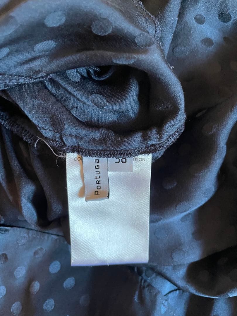 バレンシアガ シルクワンピース　ネイビー38サイズ