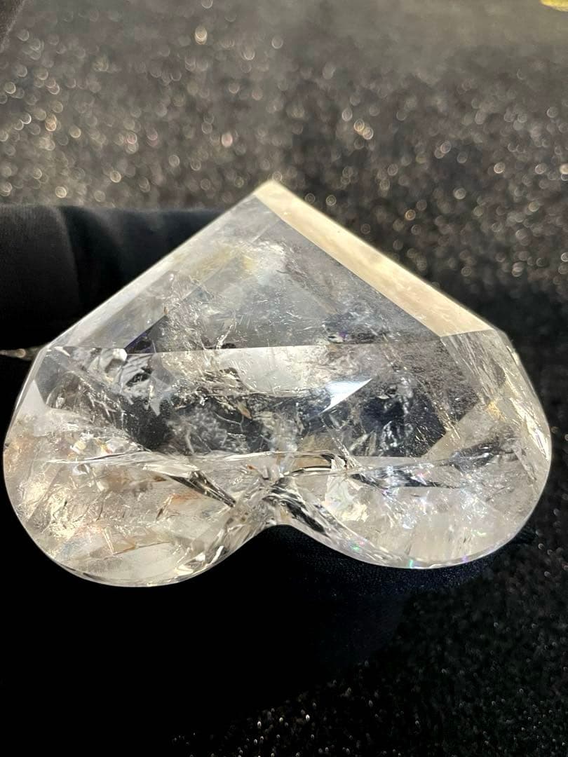 水晶♡ハート型(置物)珍しい綺麗なカットタイプ