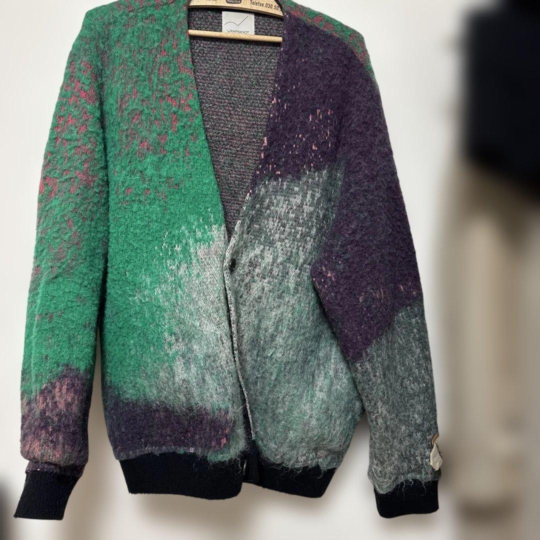 トップス OIL PAINTING IMAGE MOHAIR CARDIGAN