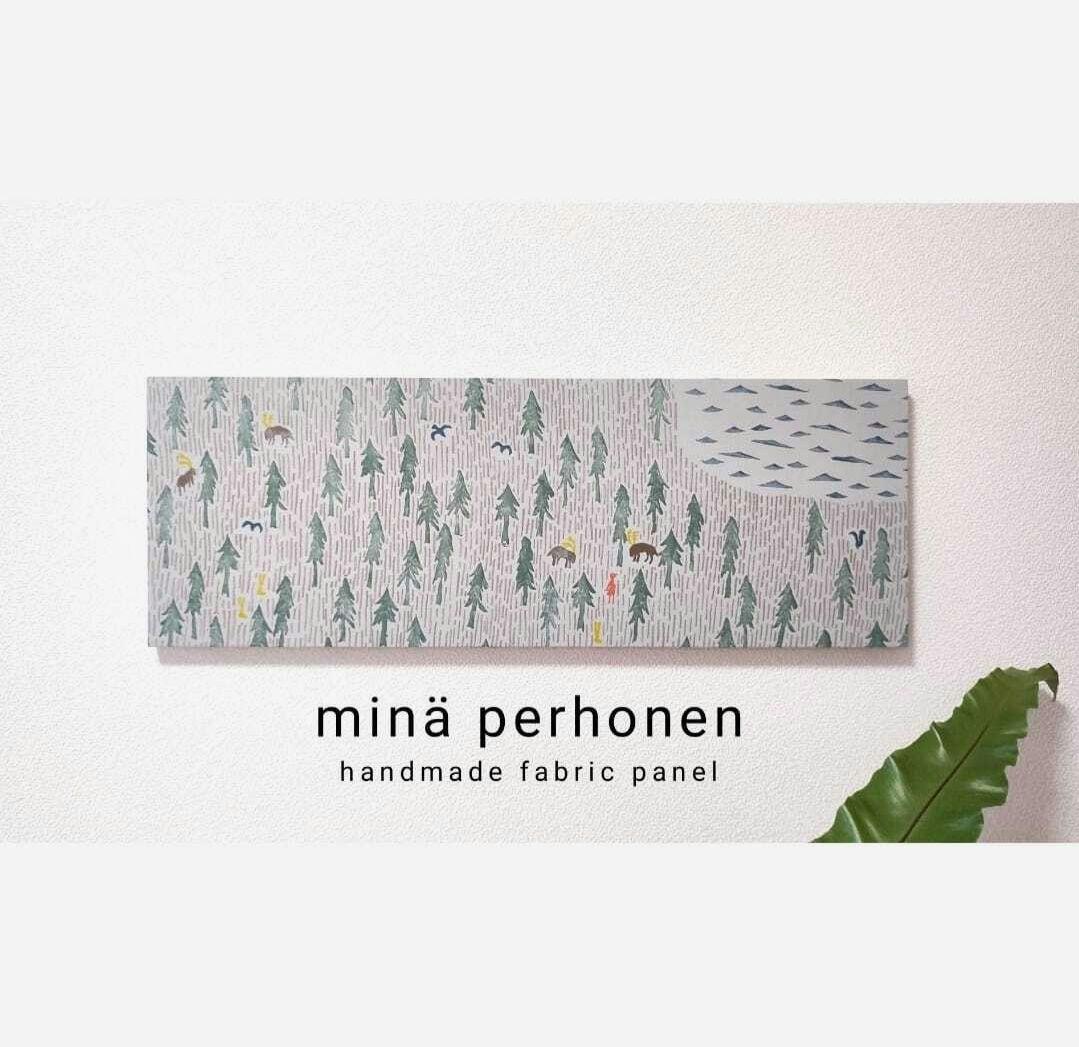 大型　ファブリックパネル　ミナペルホネン　ワンデイ　ライトグレー　北欧　壁掛け