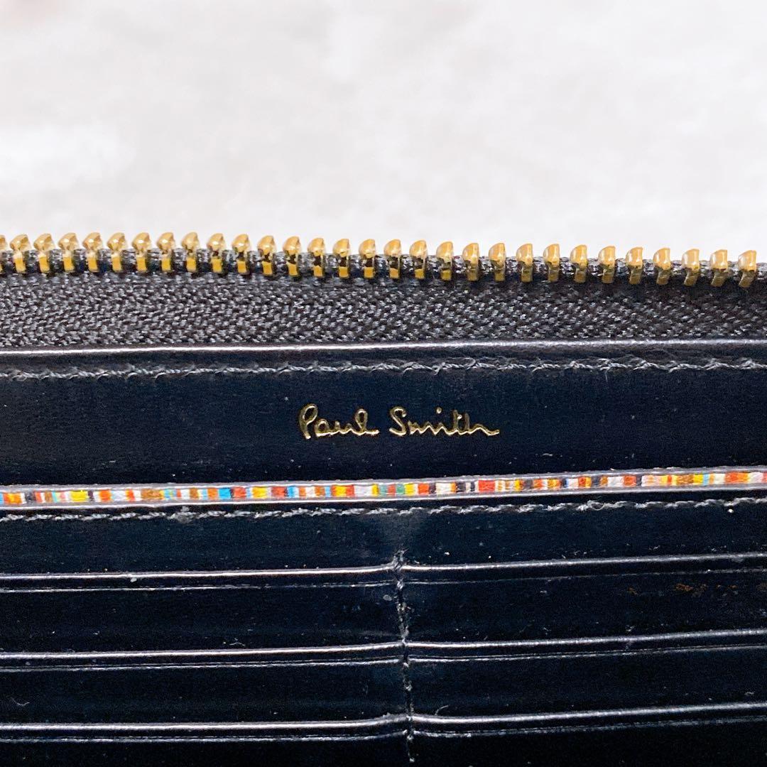 PaulSmithポールスミス　ラウンドジップ長財布　ラビット　ブラック　レザー