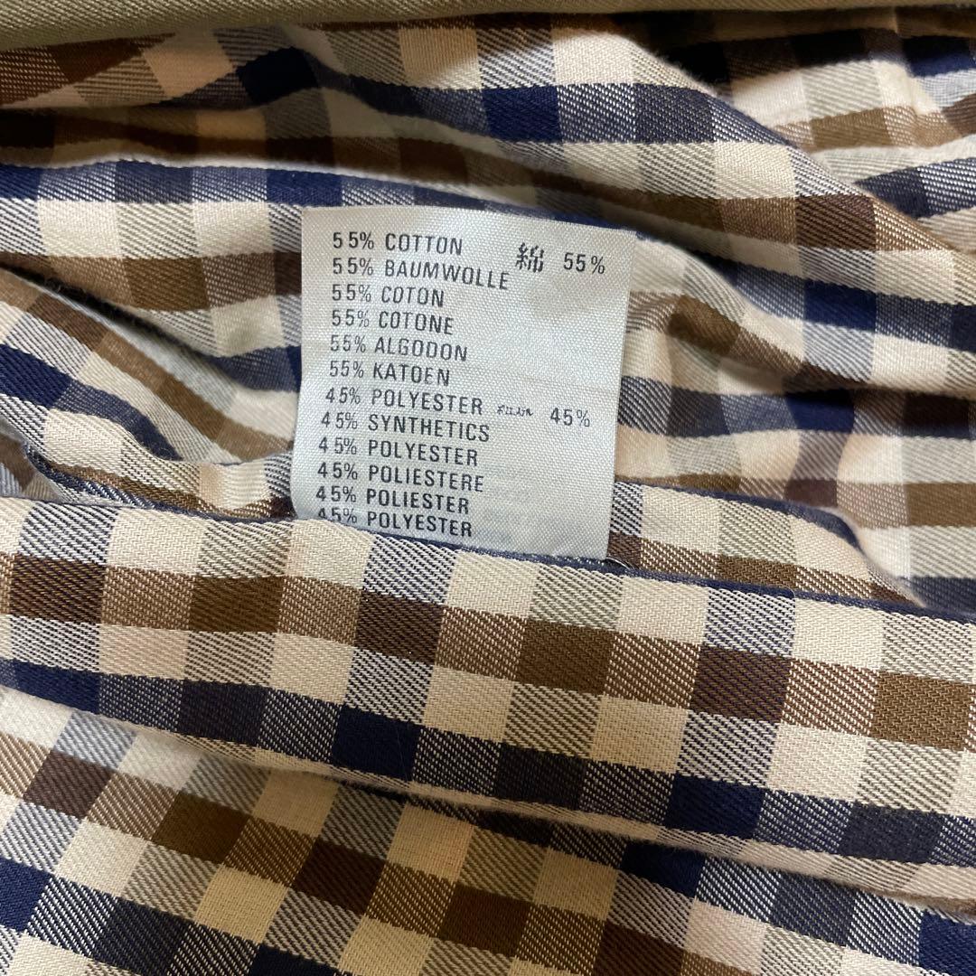 【美品】アクアスキュータム　トレンチコート　チェックLサイズ