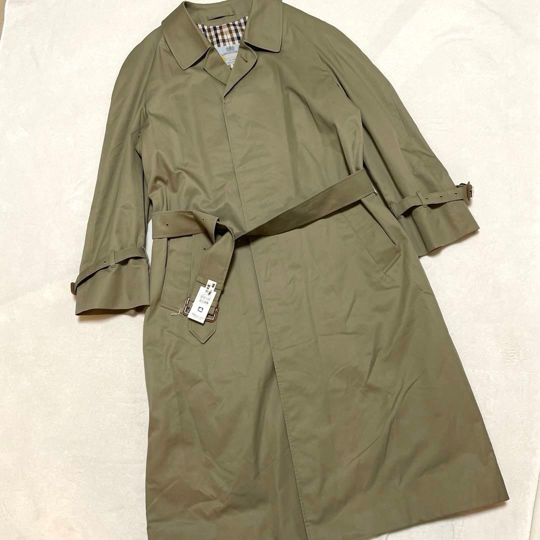 【美品】アクアスキュータム　トレンチコート　チェックLサイズ