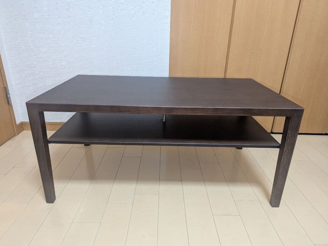 カリモク KARIMOKU　ローテーブル 　モカブラウン　棚付きタイプ