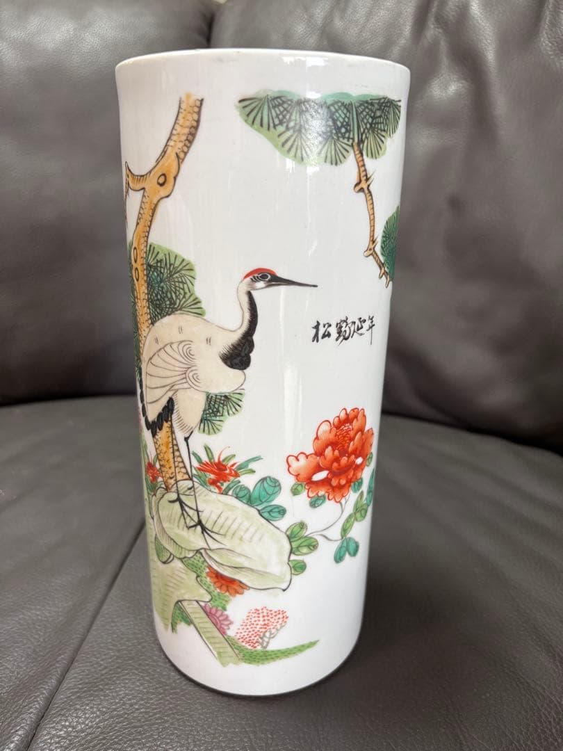 花瓶　花入れ　置物　鳥　鶴