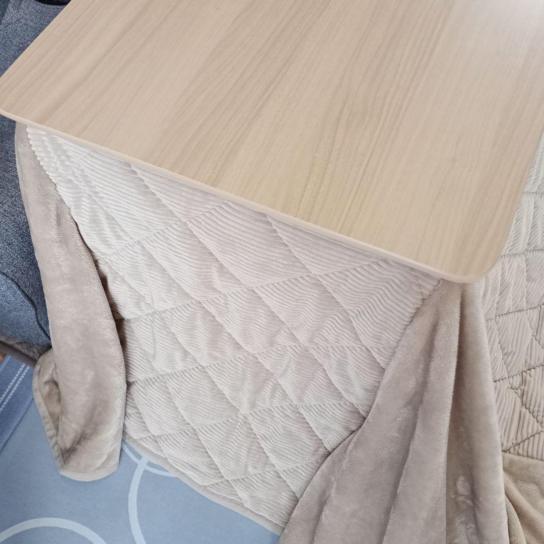 ハイコタツ　長方形テーブル　ベージュこたつ布団