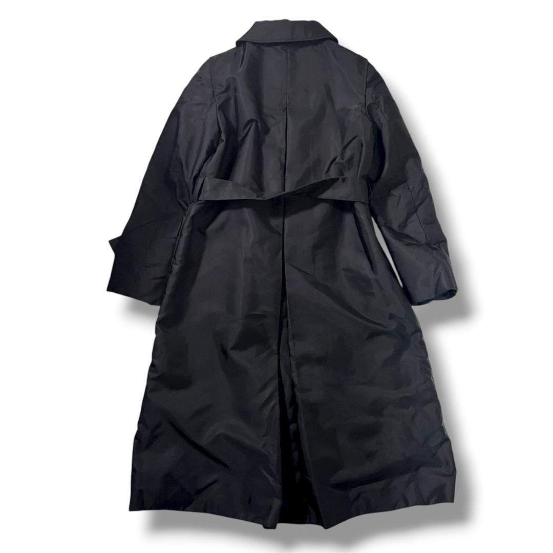 PRADA プラダ ナイロン ロングコート ステンカラーコート ブラック 36S