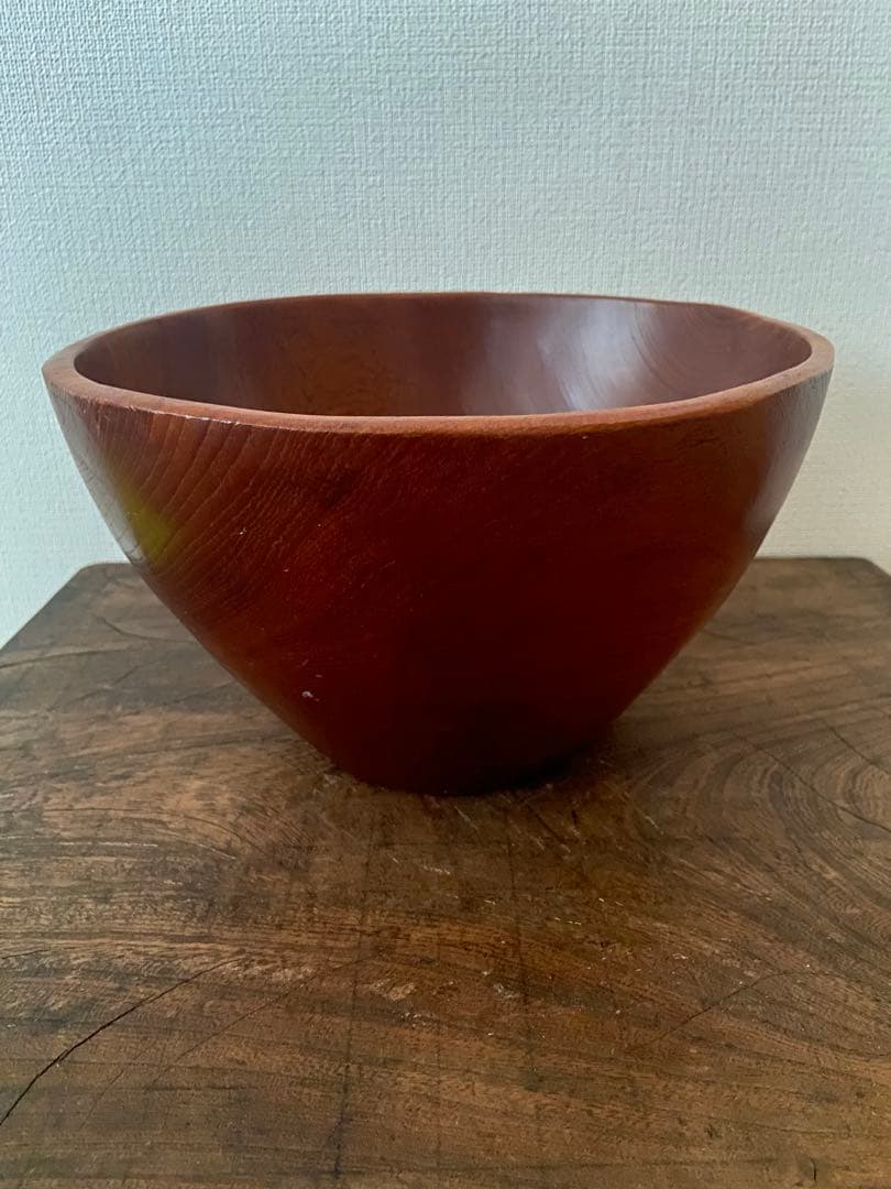 【1950年代 北欧】一木削出 木彫ボウル｜民藝・プリミティブ フィンユール