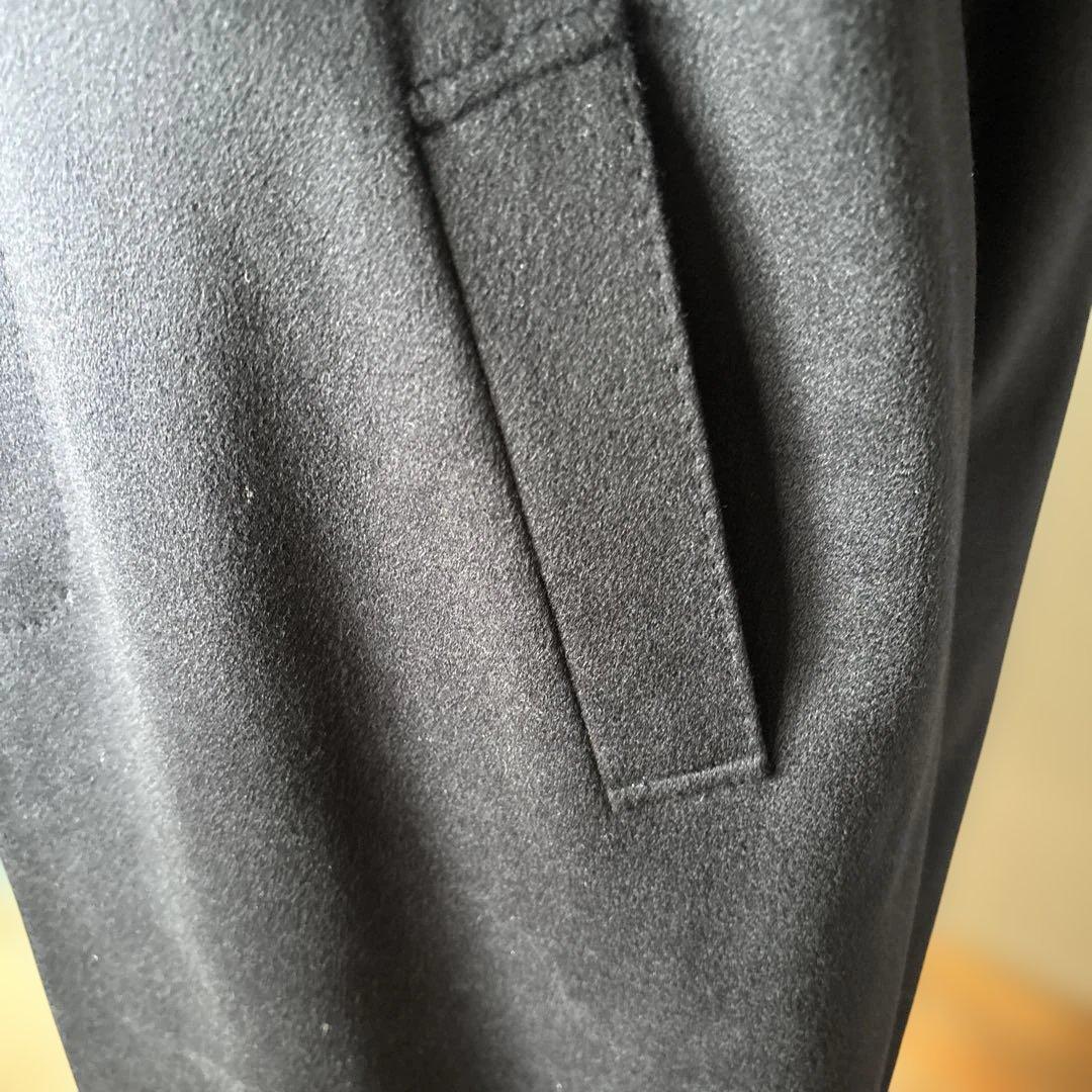【新品】カシミア100% メンズステンカラーコート 濃紺　ロングコート175㎝