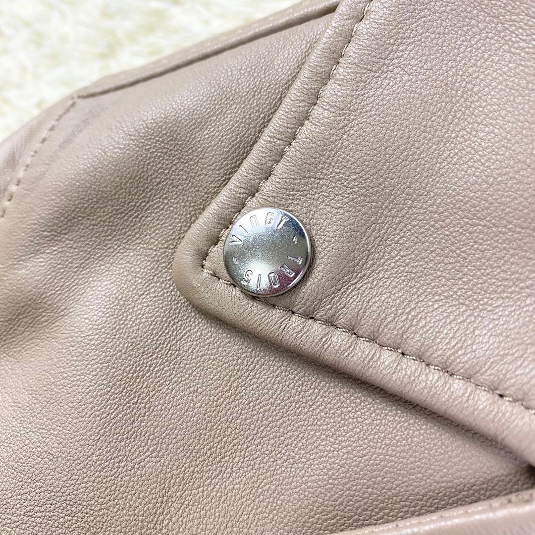 【新品未使用】23区 ライダースジャケット ラムレザー ダブル 38 ベージュ