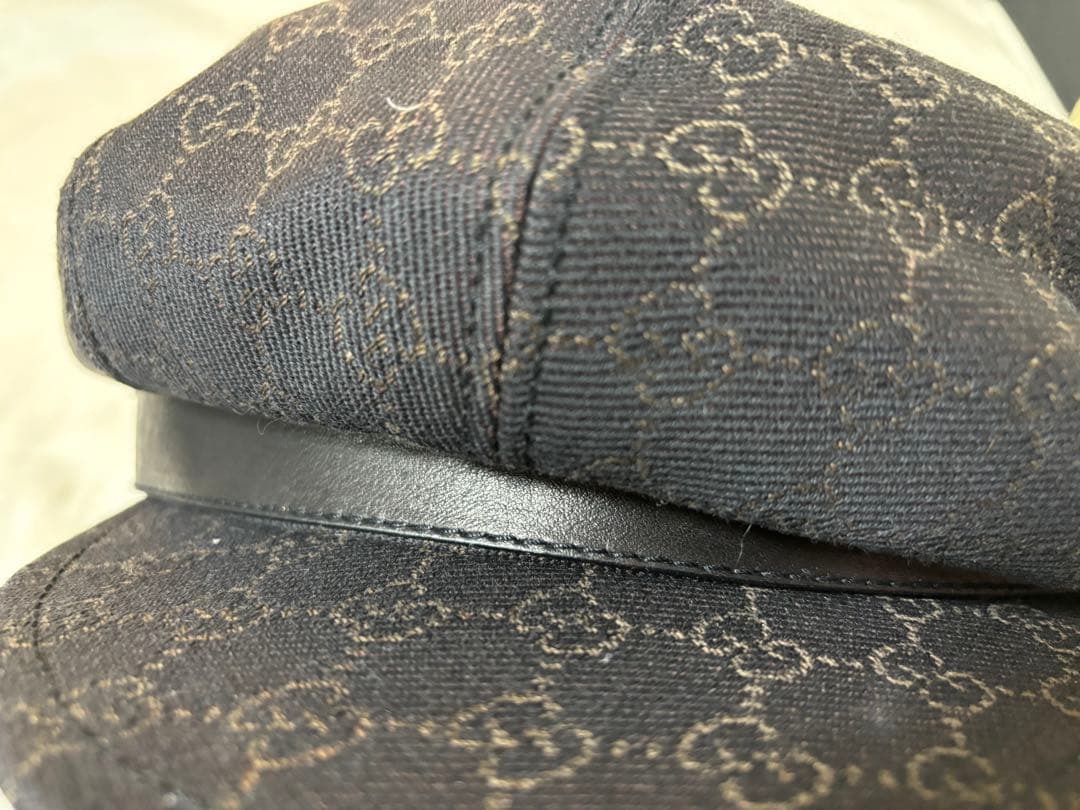 Gucci ブラック キャスケット GG柄 Mサイズ