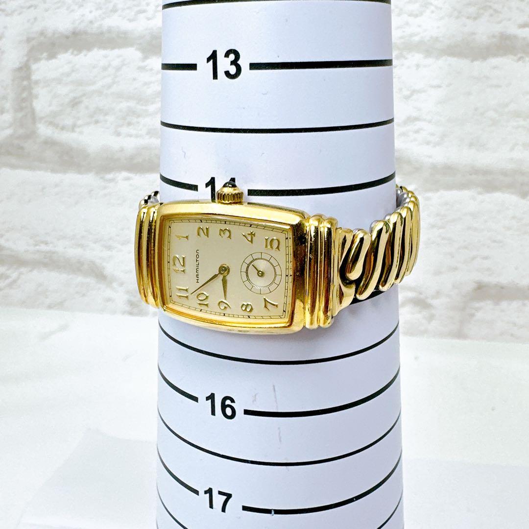 新品電池 稼働 ハミルトン 腕時計 ゴールド 6248 スモセコ 純正ベルト