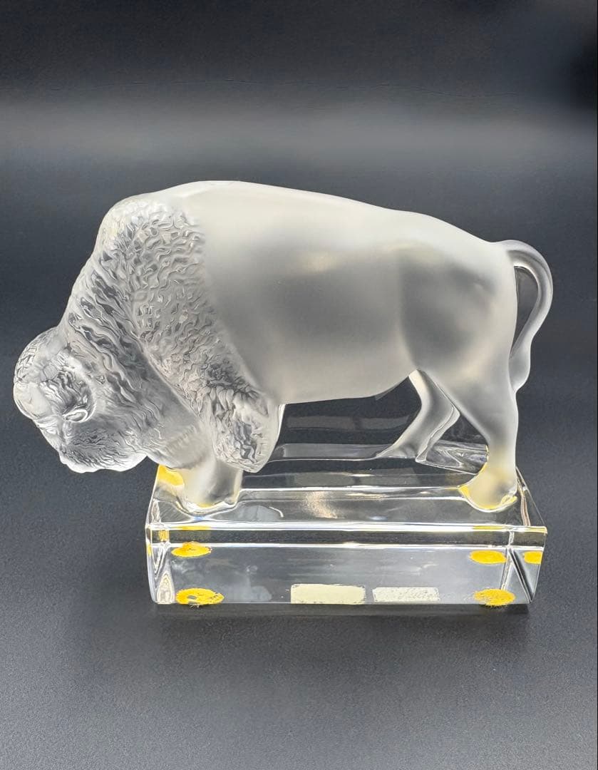 【希少】LALIQUE ルネ・ラリック　バイソン　彫像　ペーパーウエイト　置物