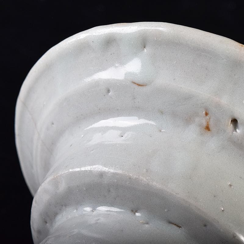 朝鮮美術　李朝　高麗白磁　盃台　杯台　V　R7972