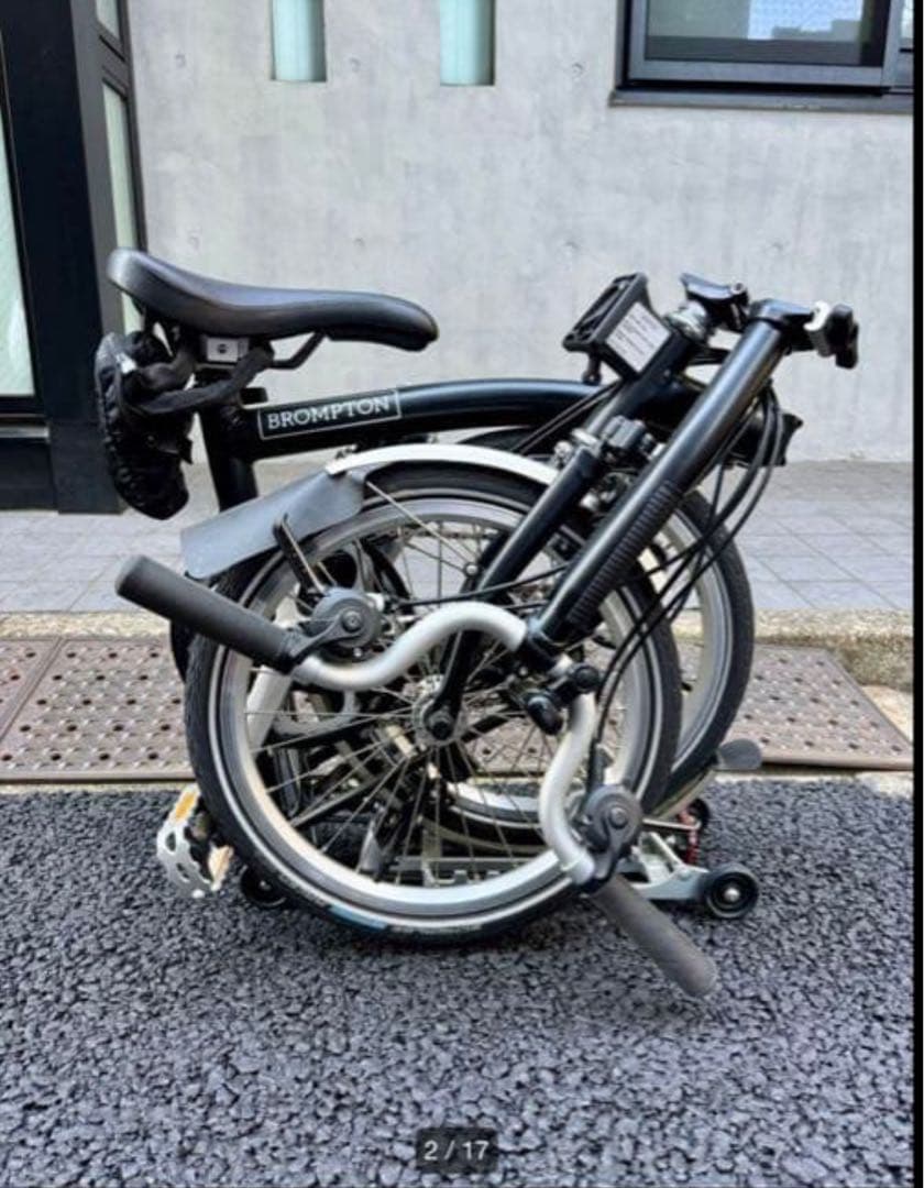 ブロンプトンBROMPTON M6R　カゴ　メット付　折りたたみ自転車　ブラック