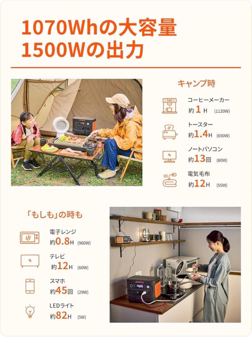 k*i様 Jackery ポータブル電源 1000 New 1070Wh