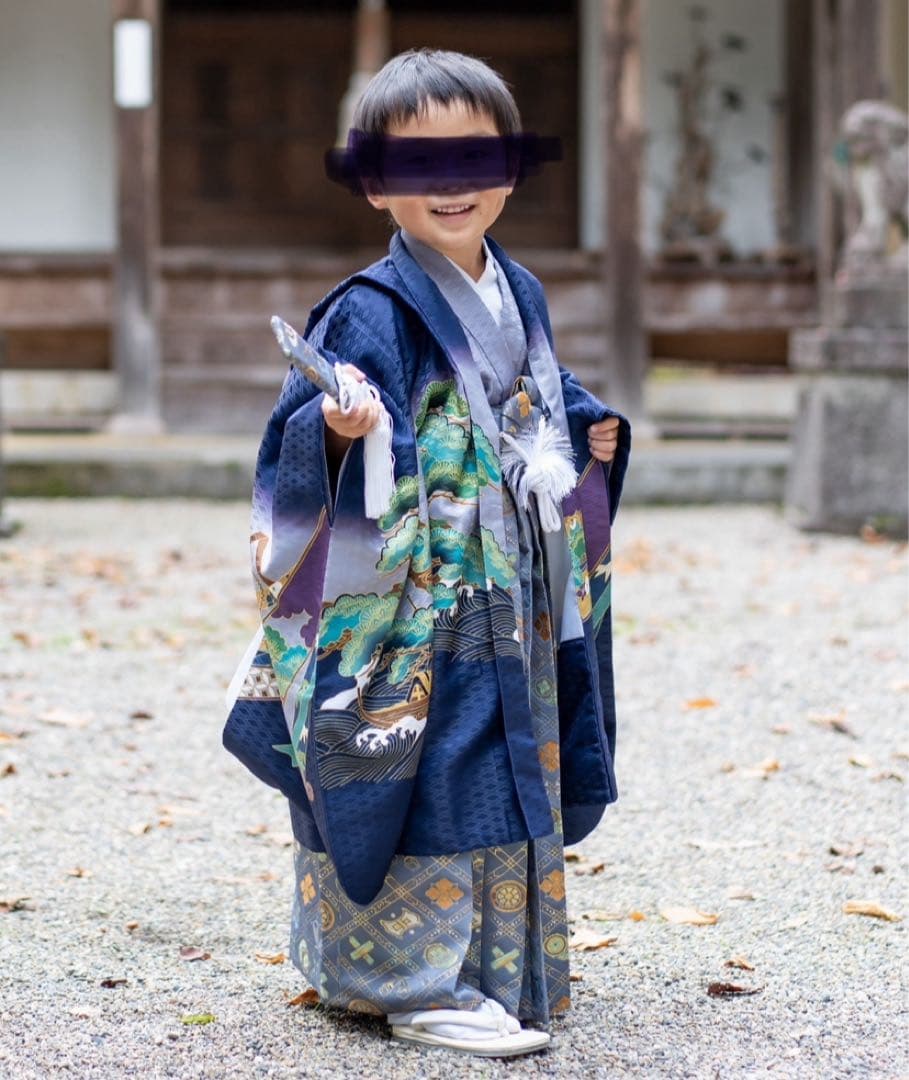【七五三】5才男児　羽織袴　12点セット☆肩上げ対応済み